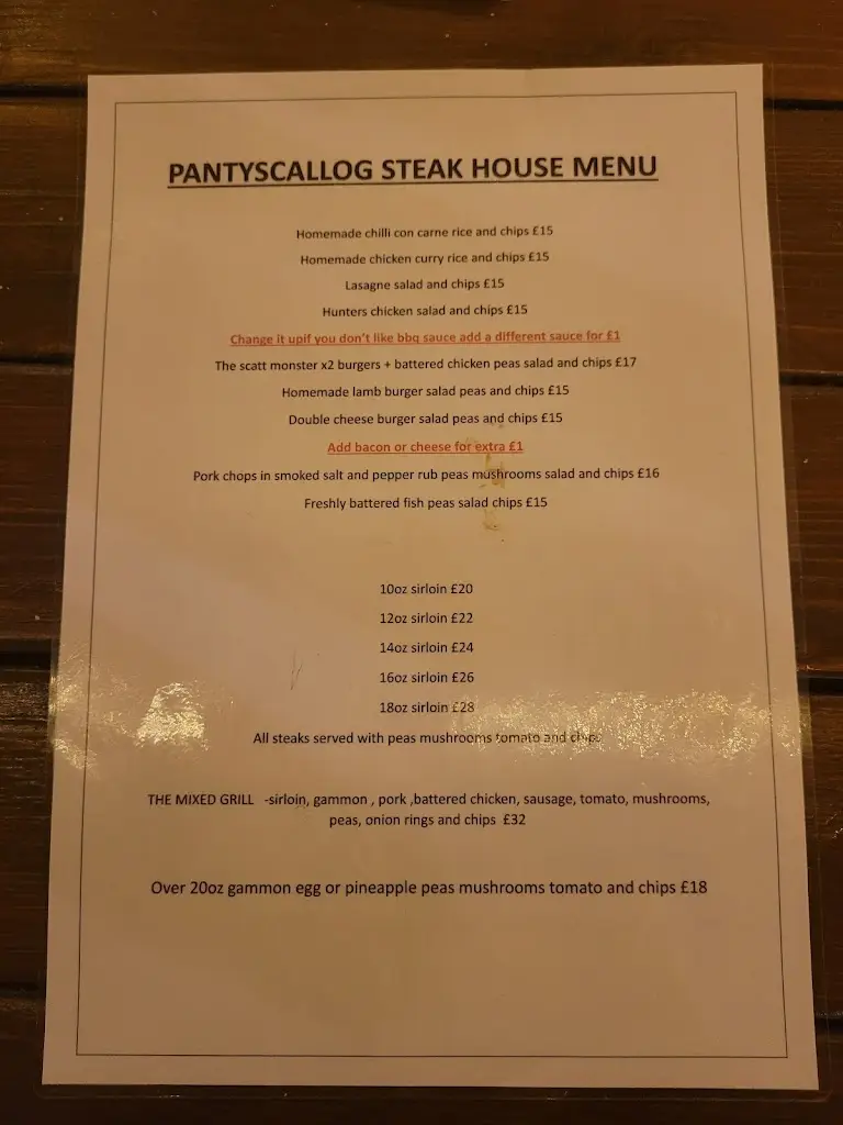 Menu_The Pantyscallog Inn_Merthyr Tydfil_image_3