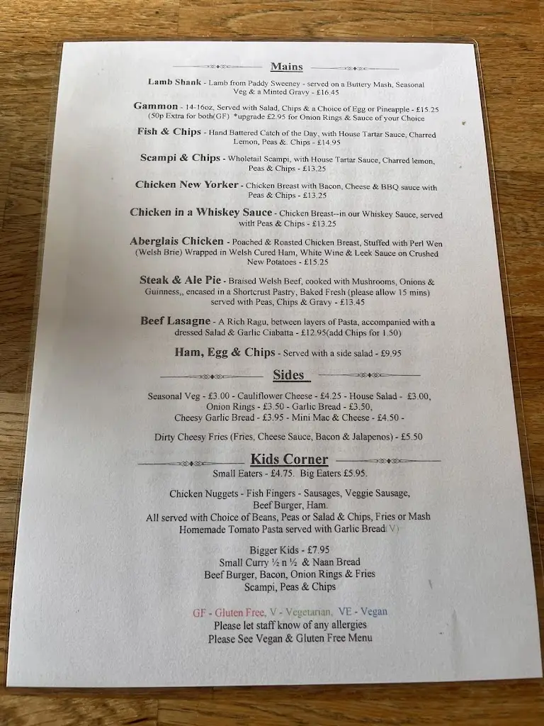 Menu_Aberglais Inn_Merthyr Tydfil_image_4