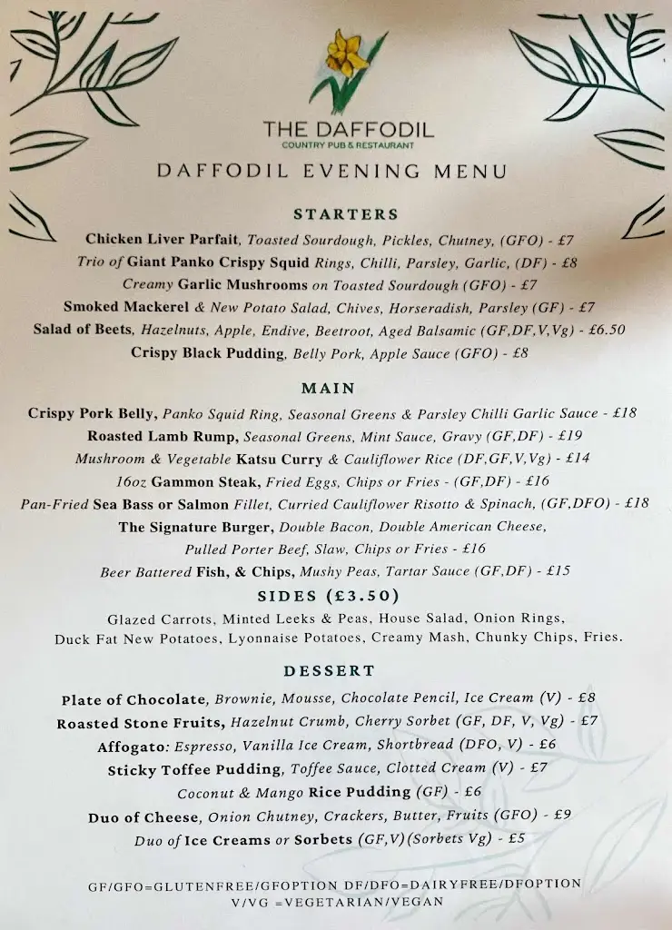Menu_Daffodil Inn, Penrhiwllan_Llandysul_image_4