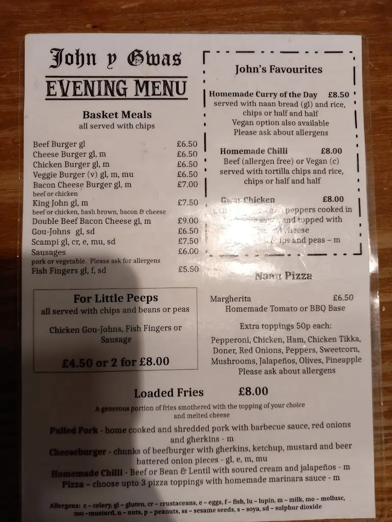 Menu_Tafarn John Y Gwas_Llandysul_image_1