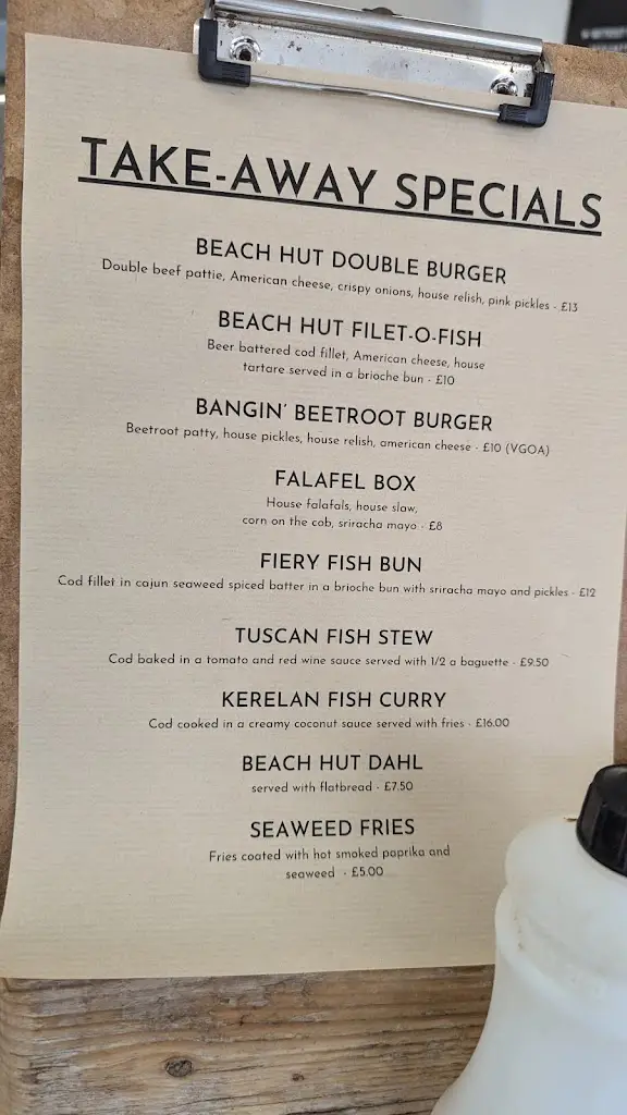 Menu_The Beach Hut_Llandysul_image_1