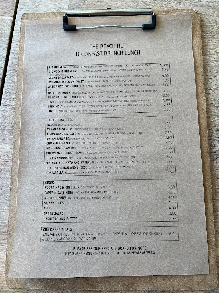 Menu_The Beach Hut_Llandysul_image_2