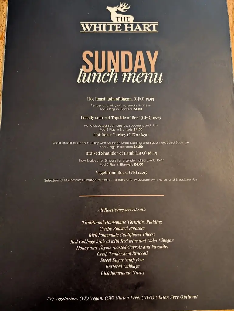 Menu_The White Hart_Alconbury_image_1