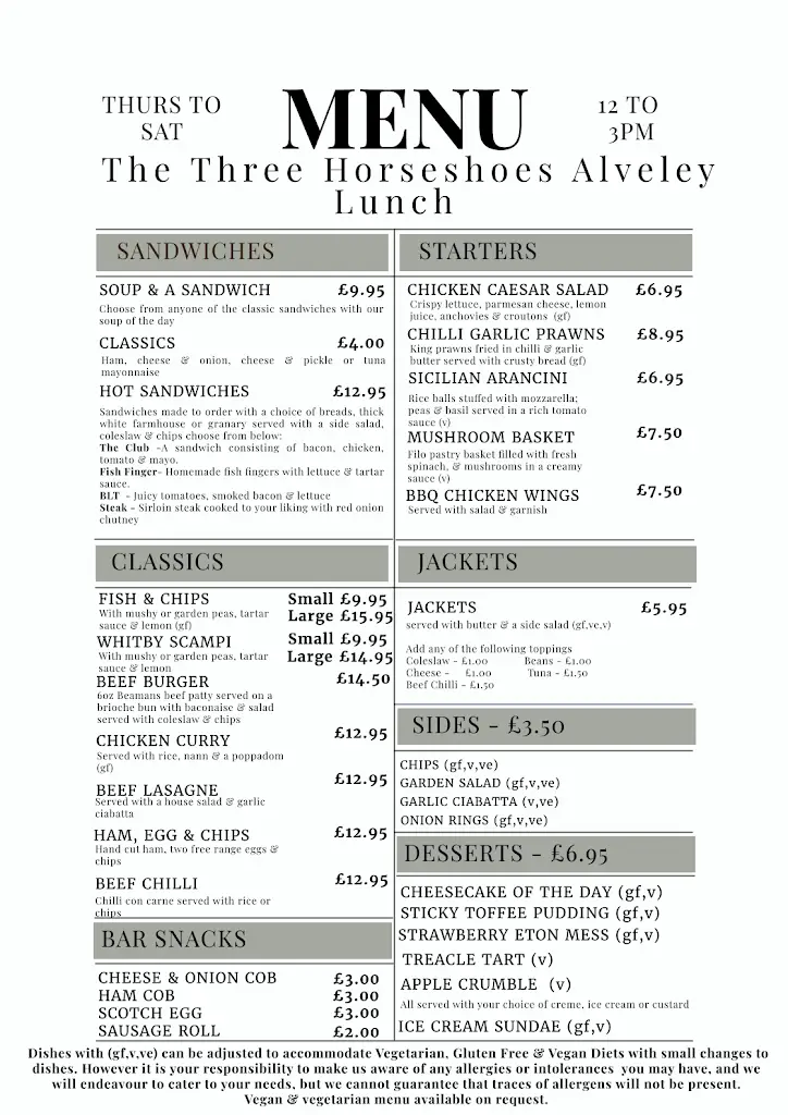 Menu_The Three Horseshoes_Alveley_imagen_1