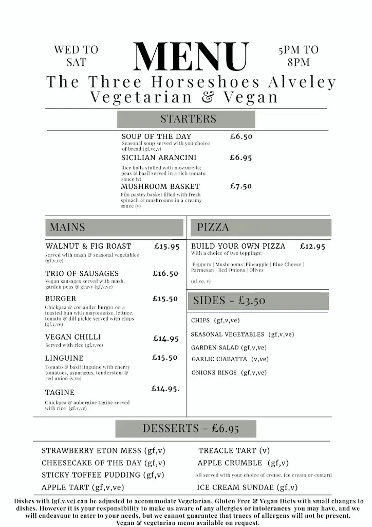 Menu_The Three Horseshoes_Alveley_imagen_4