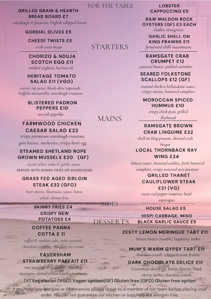 Menü_Finbar's of West Bay_Birchington-on-Sea_Bild_1