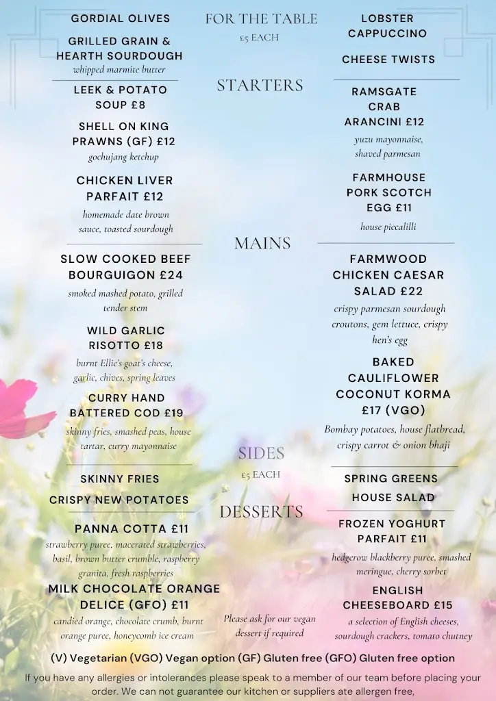 Menü_Finbar's of West Bay_Birchington-on-Sea_Bild_2