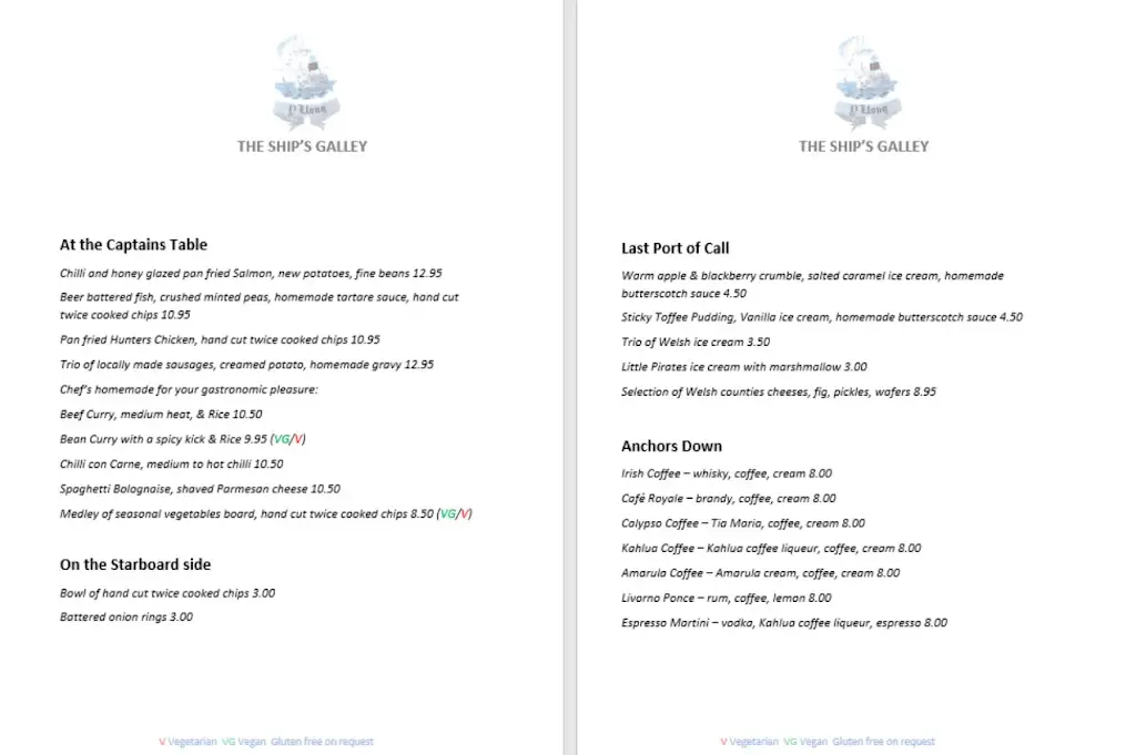 Menu_The Ship / Y Llong_Llandysul_image_3