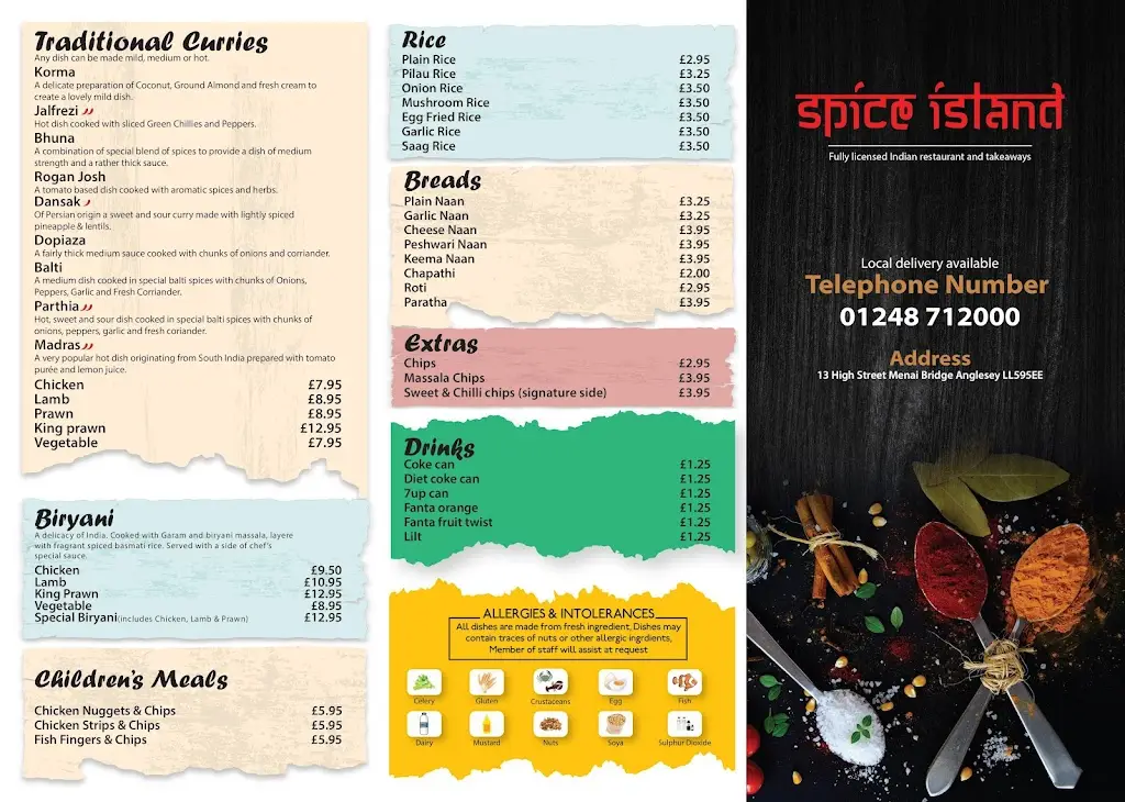 Menü_Spice Island Menai Bridge_Menai Bridge_Bild_2