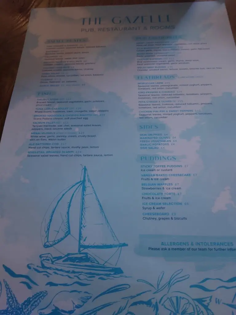 Menü_The Gazelle Hotel_Menai Bridge_Bild_4