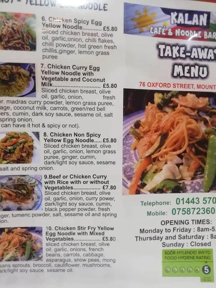 Menu_Kalan Café and Noodle bar_Mountain Ash_image_1