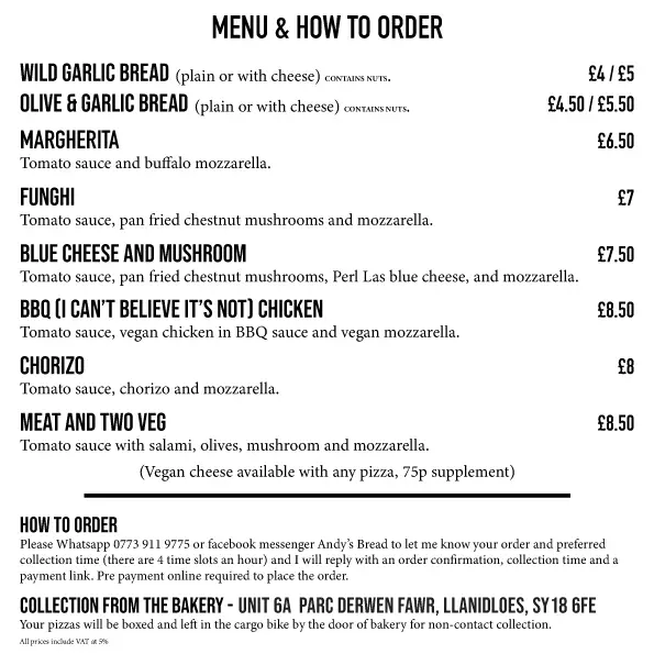Menu_Andy's Bread_Llanidloes_immagine_1