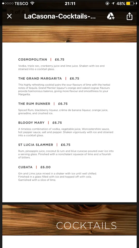 Menu_La Casona_Neath Port Talbot_image_3