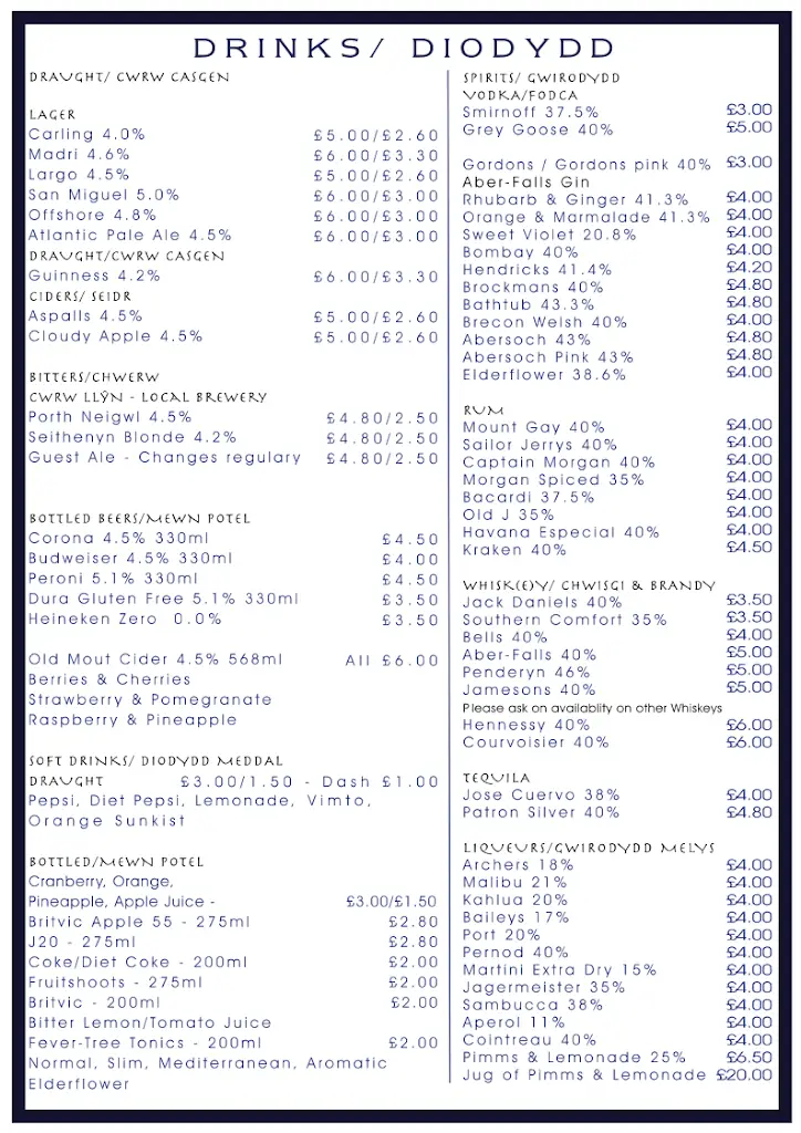 Menu_The Cliffs Restaurant & Bar_Nefyn_image_2