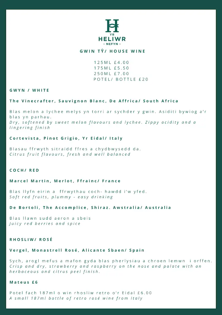 Menu_Tafarn Yr Heliwr_Nefyn_image_3