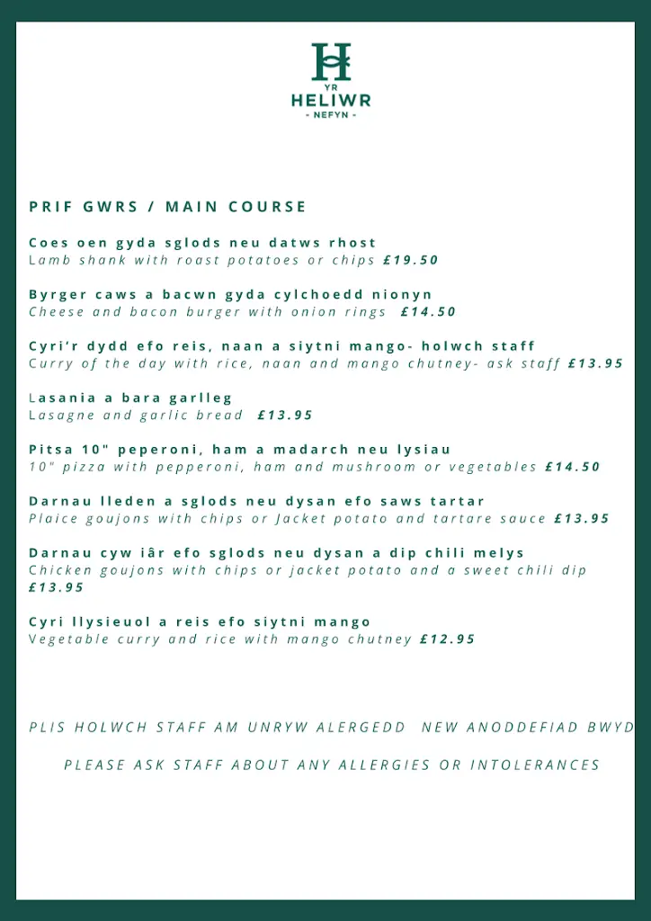 Menu_Tafarn Yr Heliwr_Nefyn_image_4