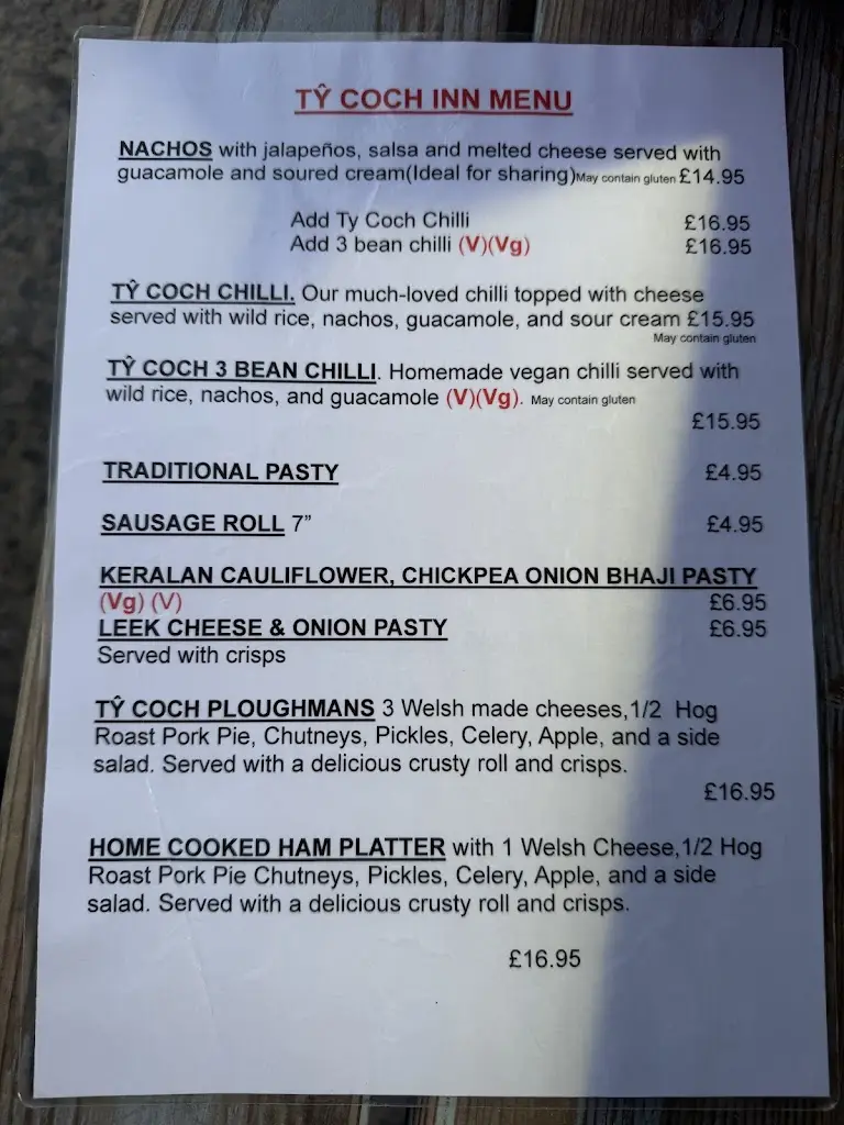 Menu_Tŷ Coch Inn_Nefyn_image_1