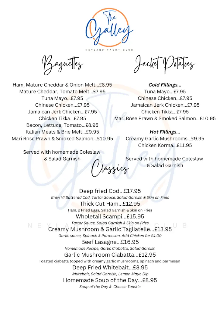 Menu_The Galley - Neyland Yacht Club_Neyland_image_1