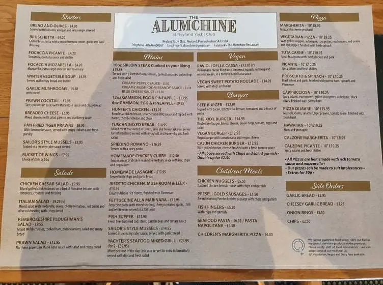 Menu_The Alumchine Restaurant_Neyland_image_1