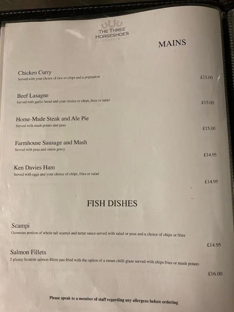 Menu_Three Horseshoes Cenarth_Newcastle Emlyn_image_2