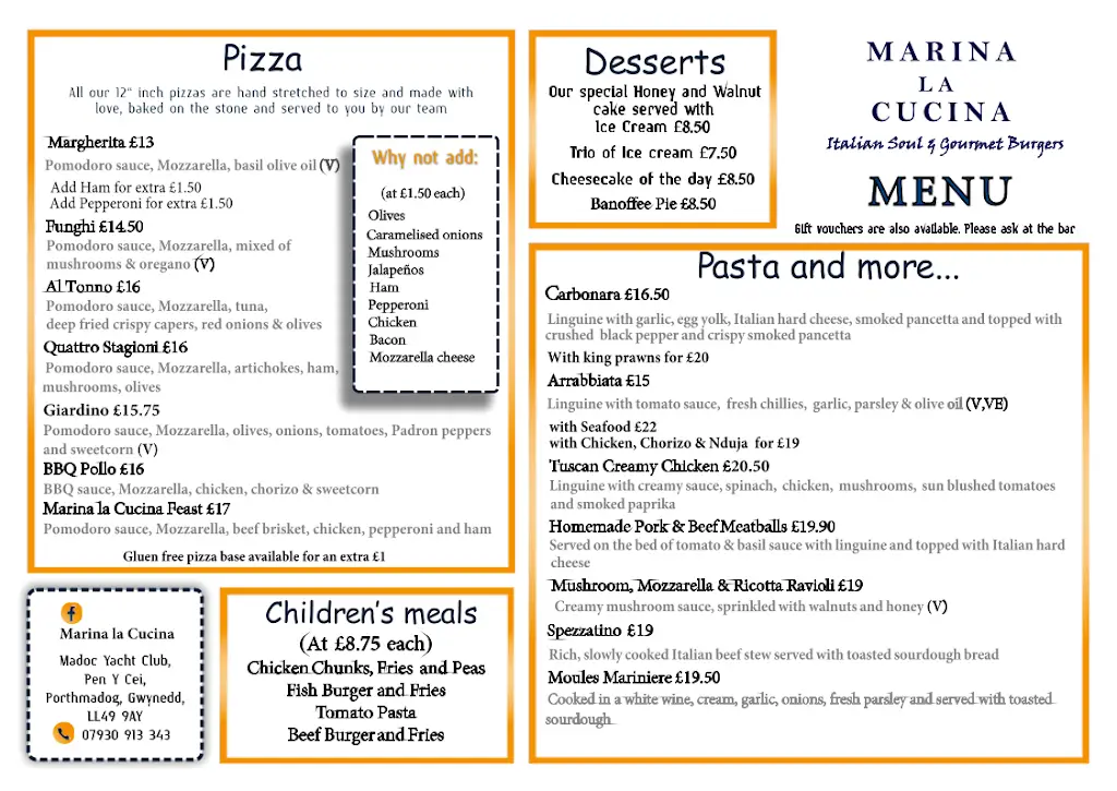 Menu_MARINA LA CUCINA_Penrhyndeudraeth_image_2