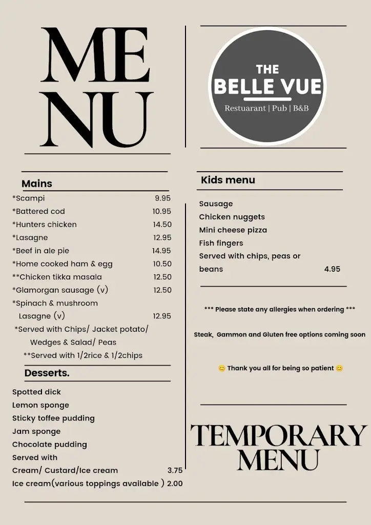 Menu_The Belle Vue Tredegar_New Tredegar_image_1
