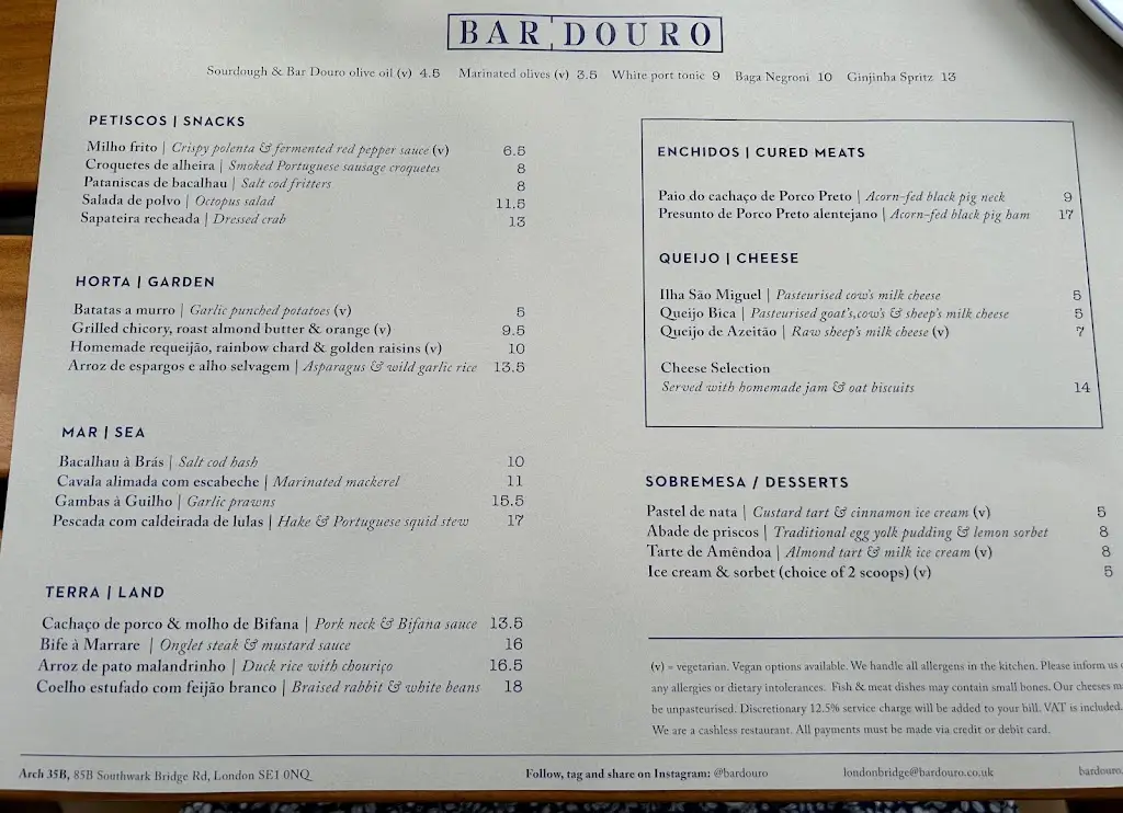 Menu_Bar Douro London Bridge_Merthyr Tydfil County Borough_image_1