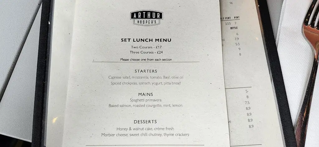 Menu_Arthur Hooper's_Merthyr Tydfil County Borough_image_1