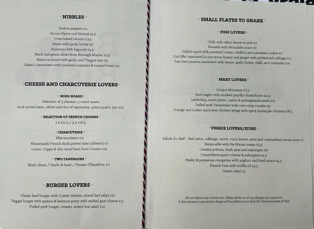 Menu_Boro Bistro_Merthyr Tydfil County Borough_image_1