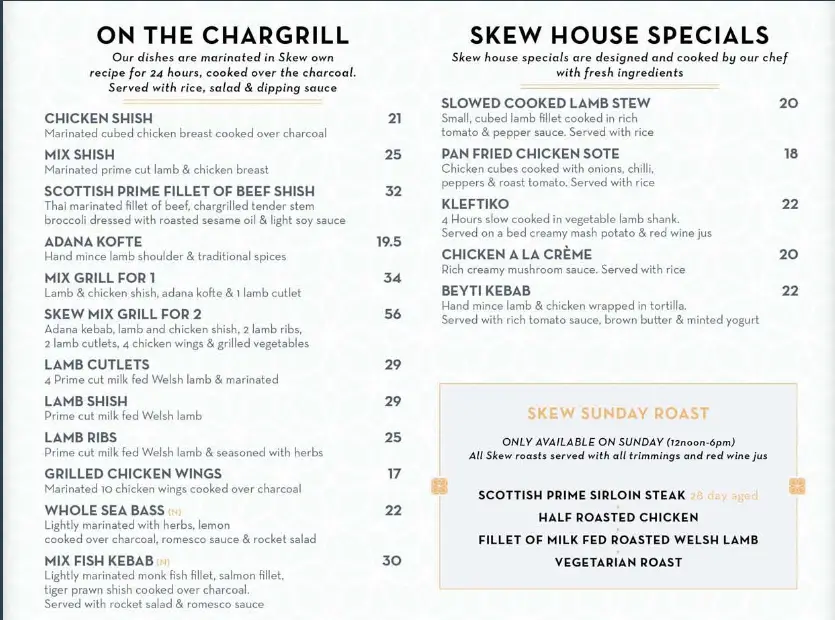 Menu_Skew Restaurant & Cocktail Bar_Bishops Stortford_image_1