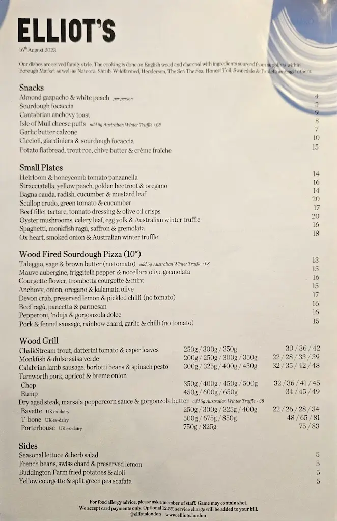 Menu_Elliot's - Borough Market_Merthyr Tydfil County Borough_image_4