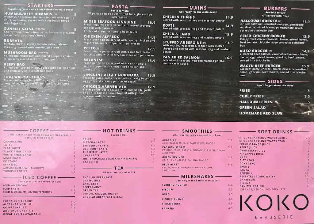 Menu_KOKO Brasserie_Bishops Stortford_image_2