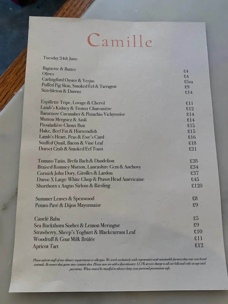 Menu_Camille - Borough Market_Merthyr Tydfil County Borough_image_2