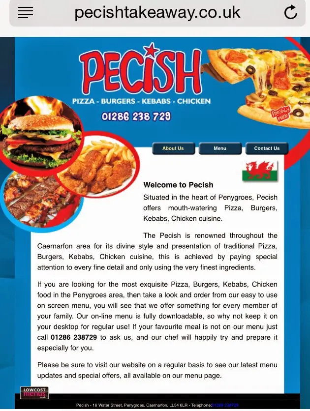 Menu_Pecish Kebab&pizza House _Penygroes_image_1