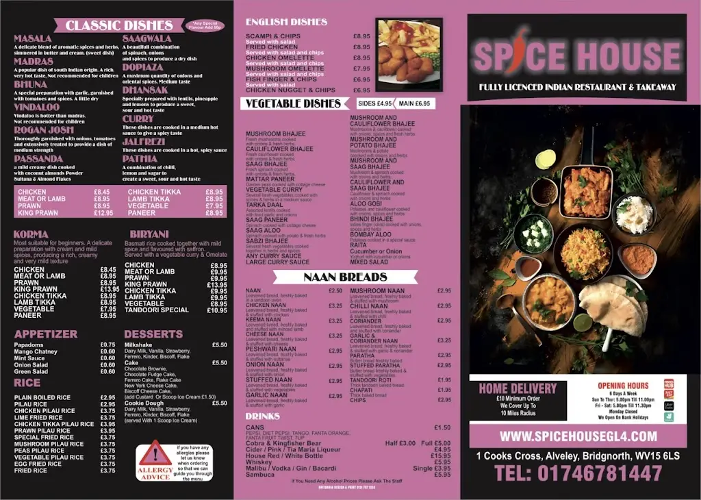 Menu_Spice House_Alveley_image_2