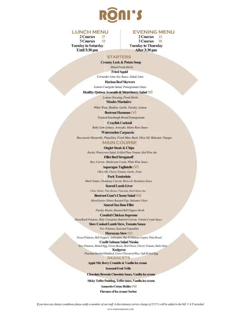 Menu_Roni's Restaurant_Bishops Stortford_image_3