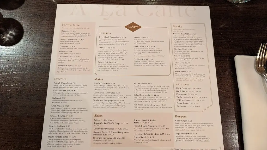 Menu_Côte Bishop's Stortford_Bishops Stortford_immagine_1