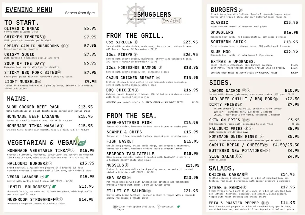 Menü_The Smugglers_Narberth_Bild_1