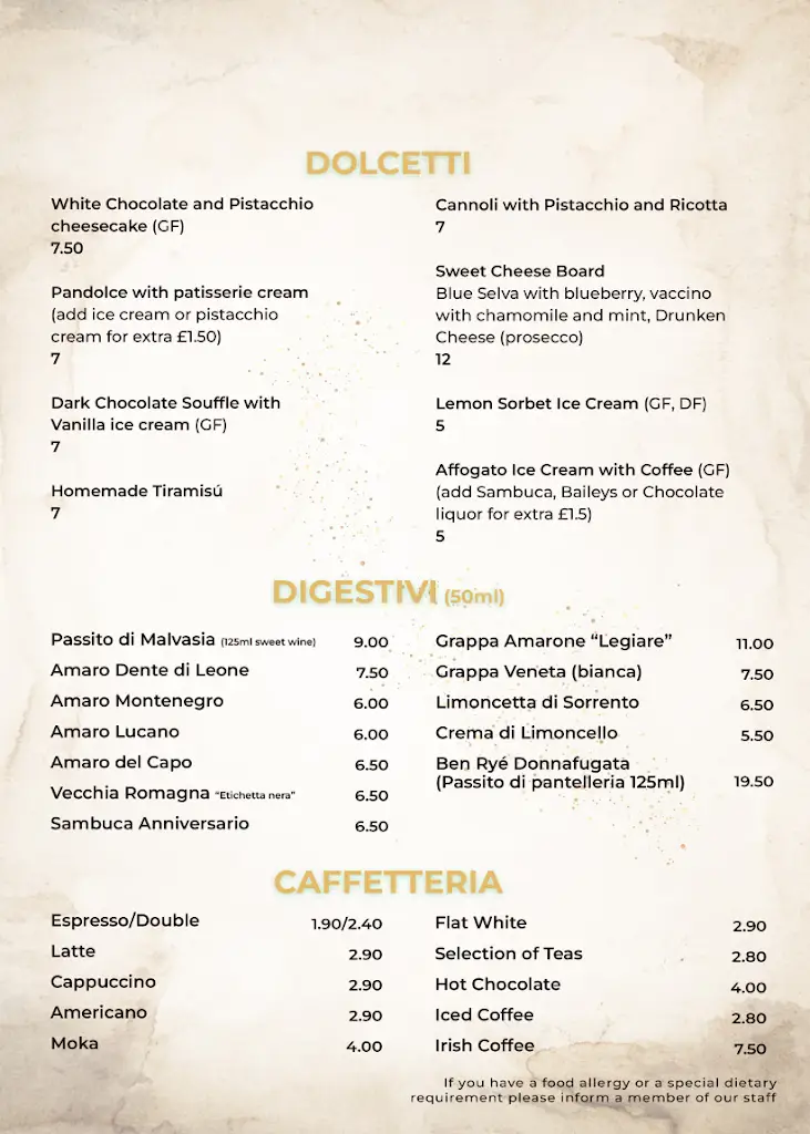 Menü_Paisá_Bishops Stortford_Bild_1