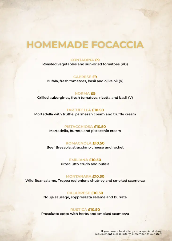 Menü_Paisá_Bishops Stortford_Bild_4