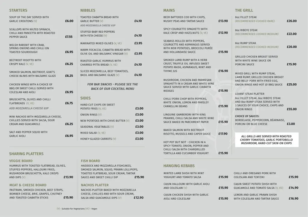 Menu_Levant Kitchen & Bar Wrexham_Marchwiel_imagen_1
