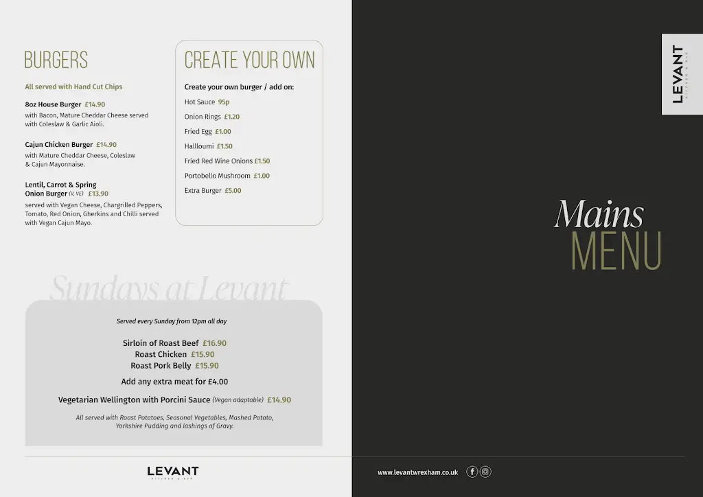 Menu_Levant Kitchen & Bar Wrexham_Marchwiel_imagen_2