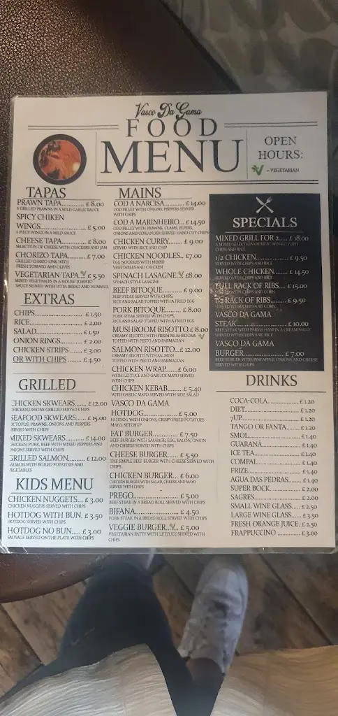 Menu_Vasco Da Gama Restaurant_Marchwiel_image_1