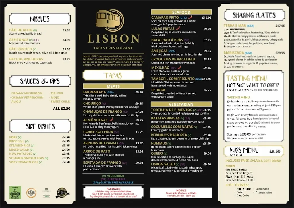 Menu_Lisbon Tapas Restaurant_Marchwiel_immagine_1