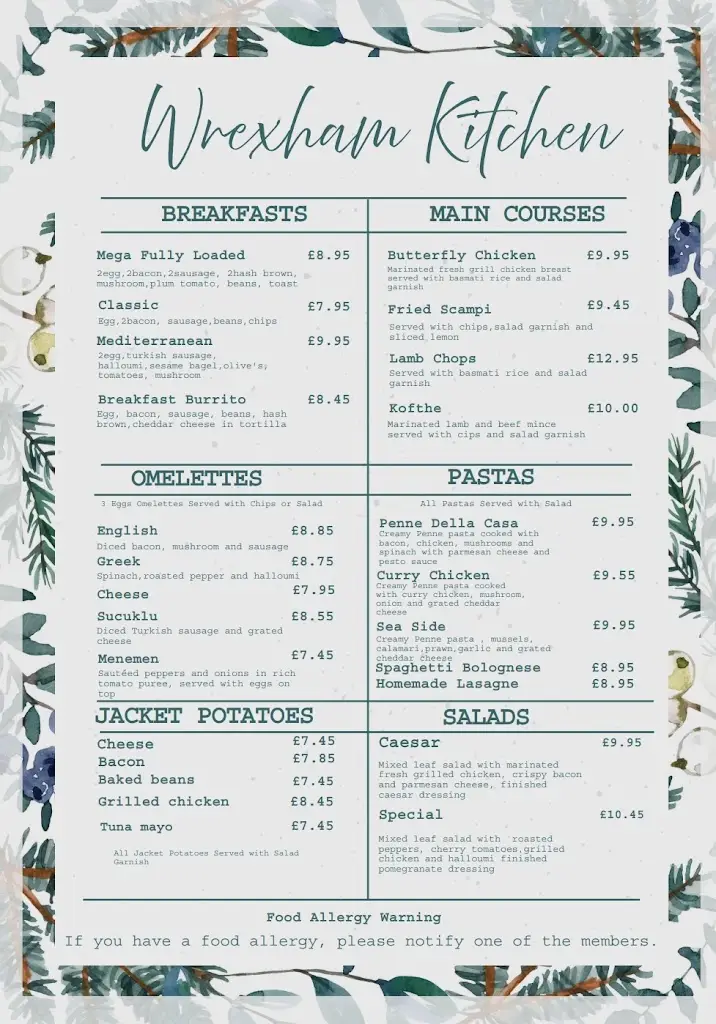 Menu_Wrexham Kitchen_Marchwiel_image_1
