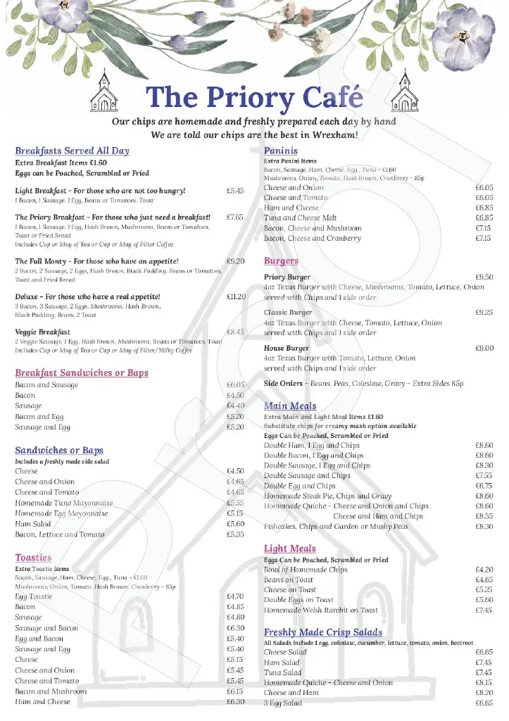 Menu_The Priory Cafe_Marchwiel_image_1