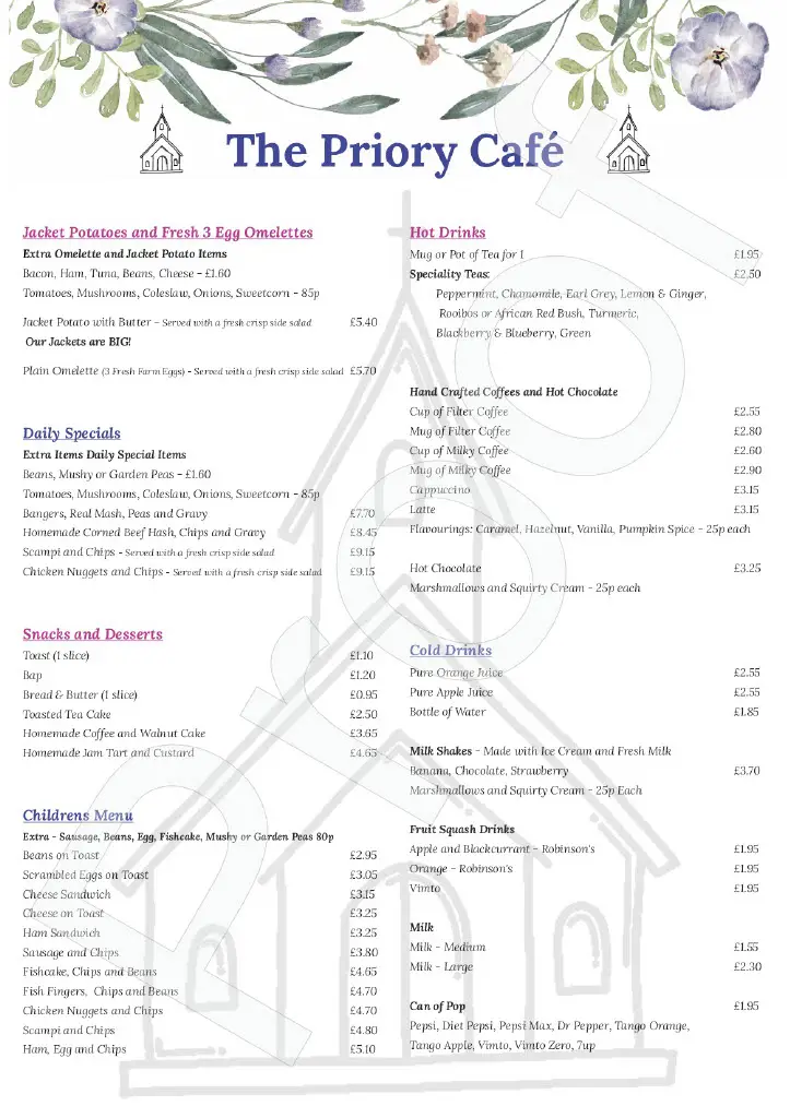 Menu_The Priory Cafe_Marchwiel_image_2