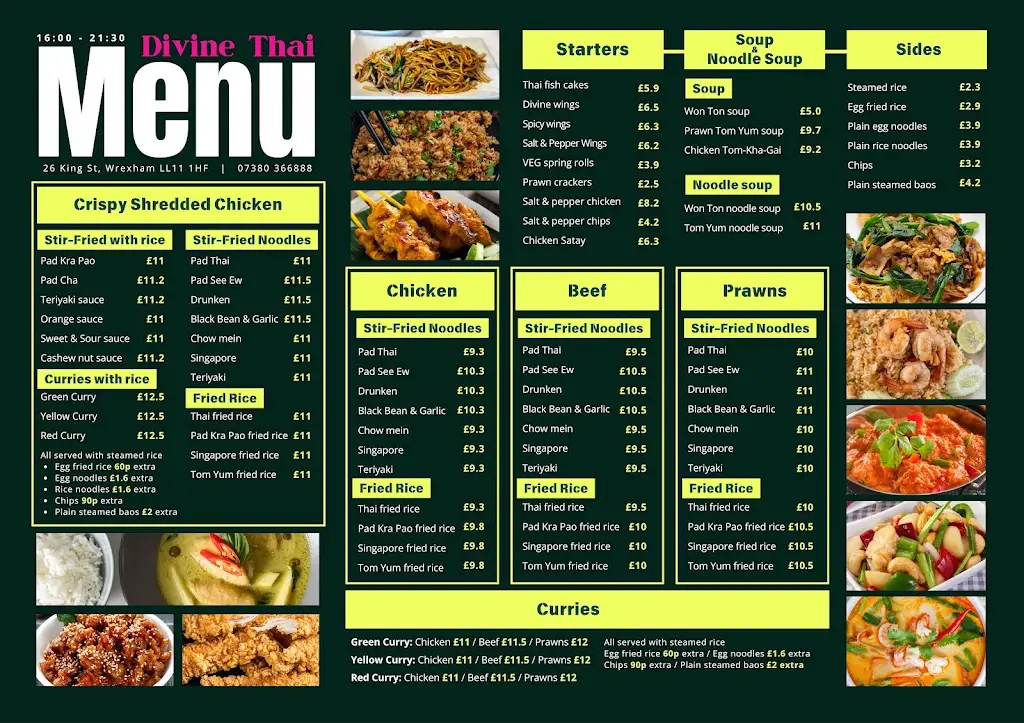 Menu_Divine Thai & Bubble Tea Shop_Marchwiel_image_1