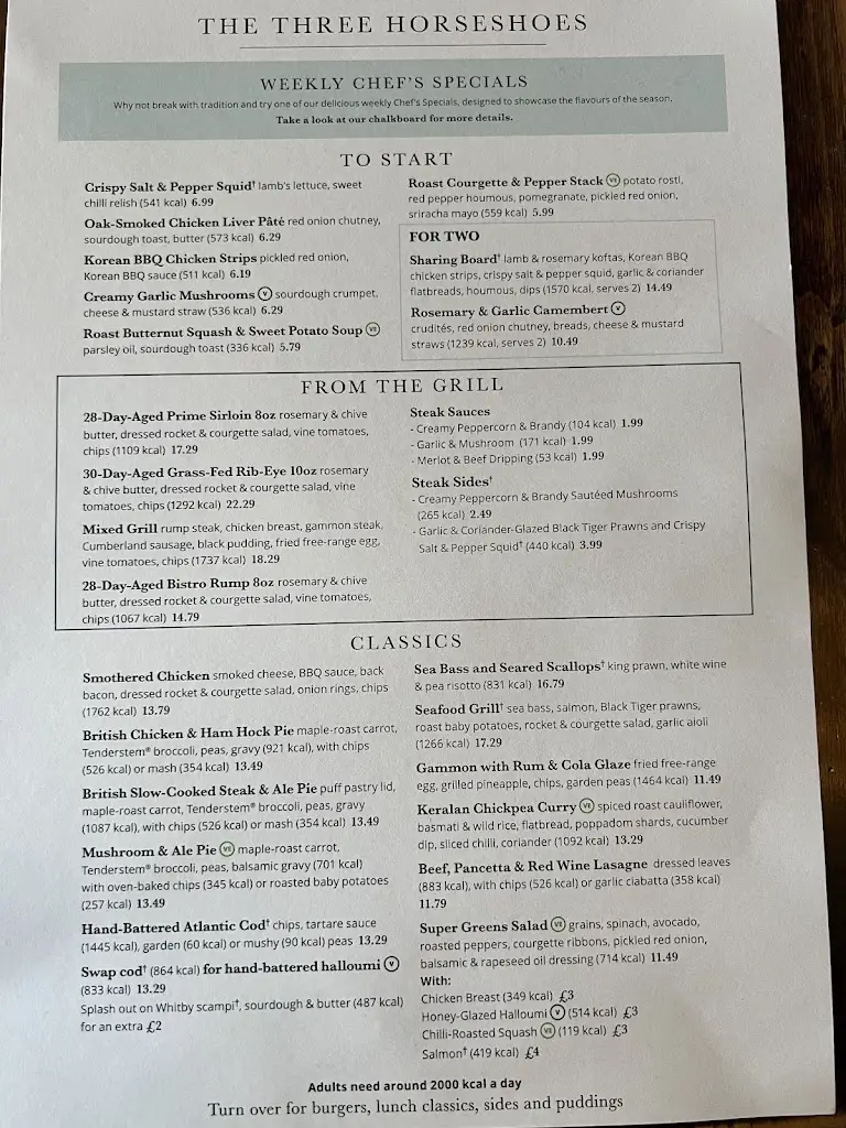 Menu_Three Horseshoes_Bishops Stortford_image_4