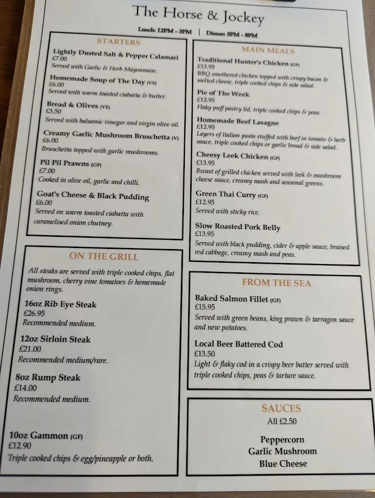 Menu_The Horse & Jockey_Pontypool_image_4